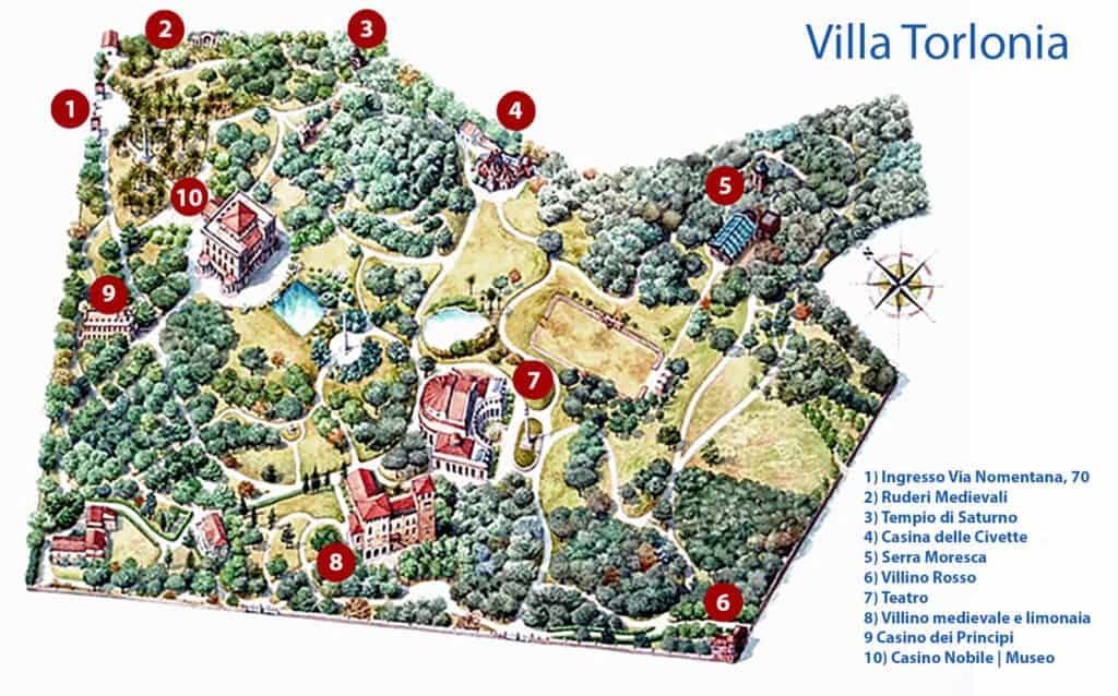 Villa Torlonia - mappa