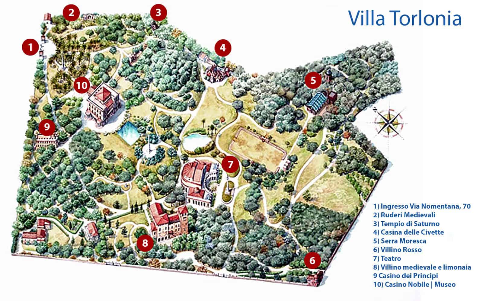 Mappa Villa Torlonia