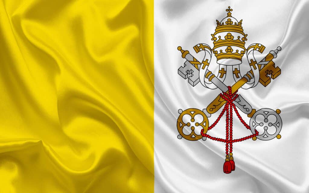 Bandiera con stemma ufficiale città del vaticano