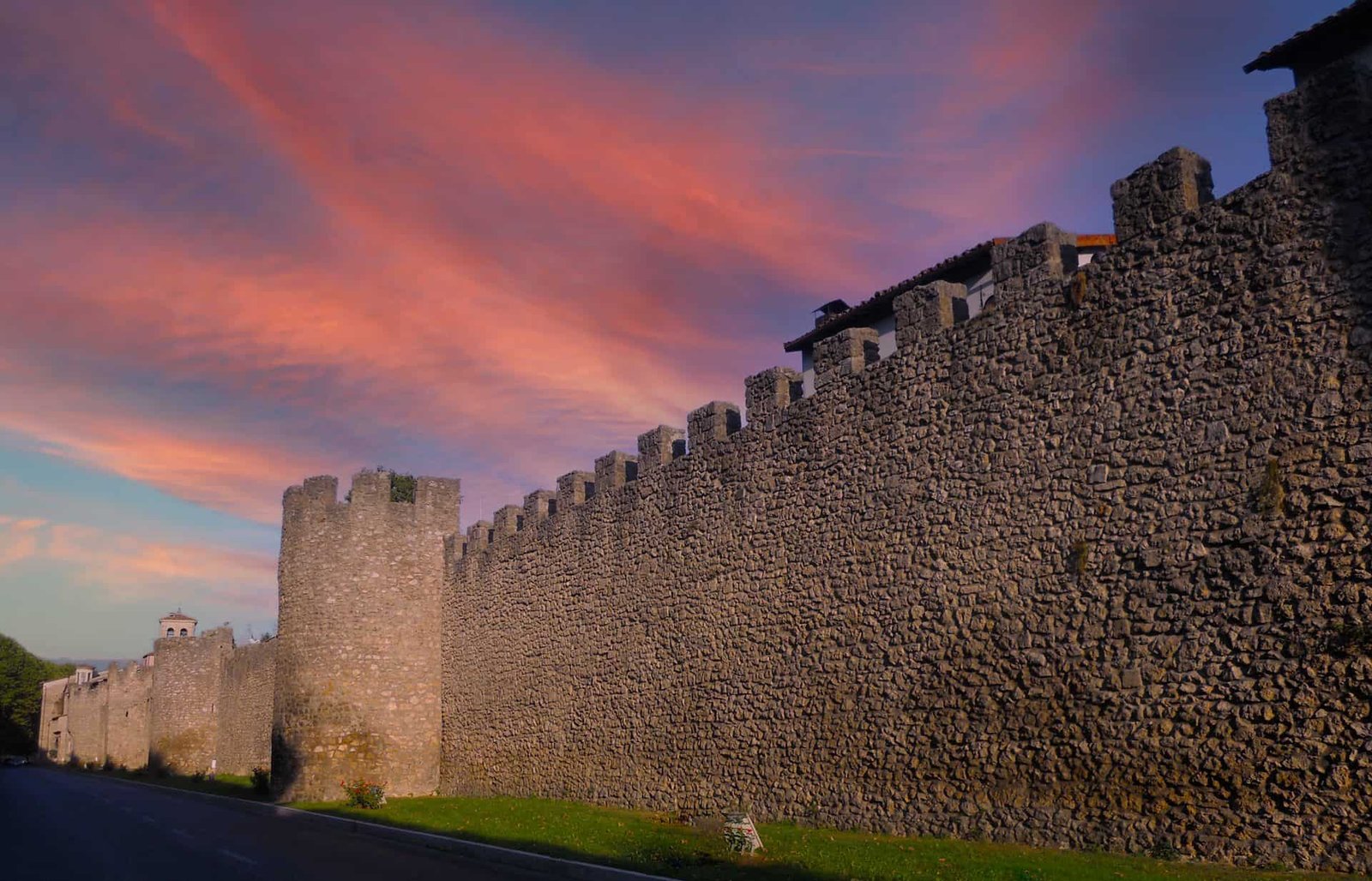 Medieval walls of Rieti between Porta Conca and Porta d'Arci