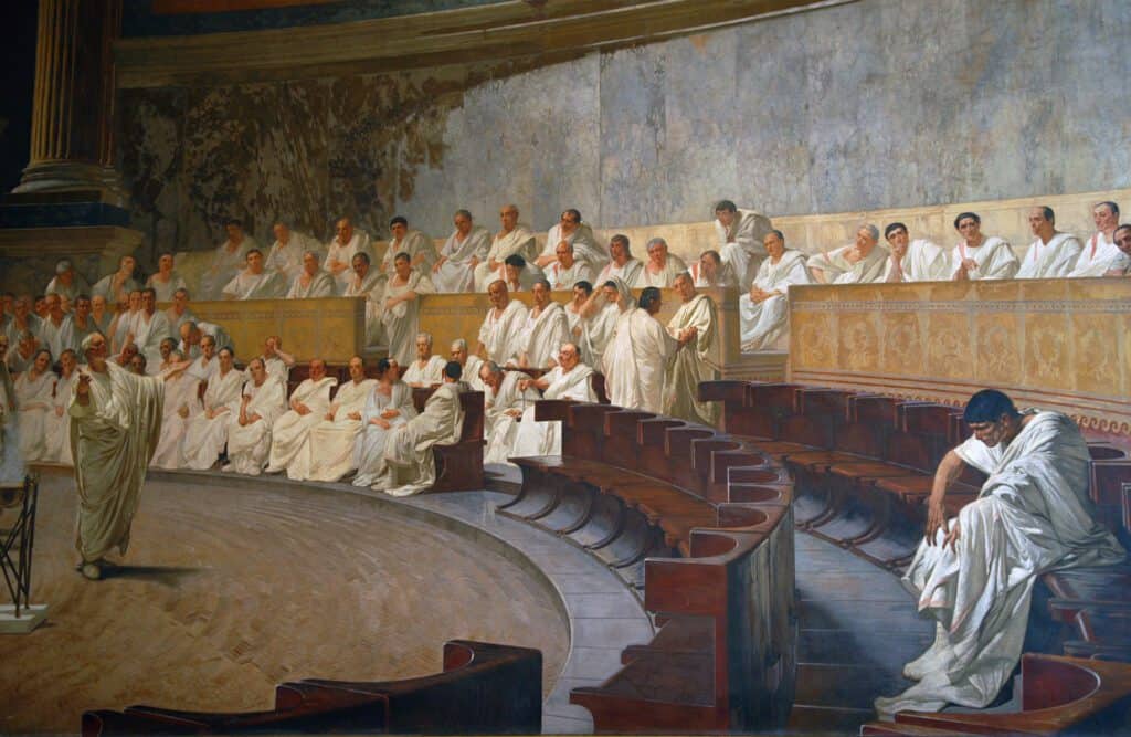 Sala Maccari di Palazzo Madama - Senato della Repubblica Italiana - Affresco con Cicerone e Catilina