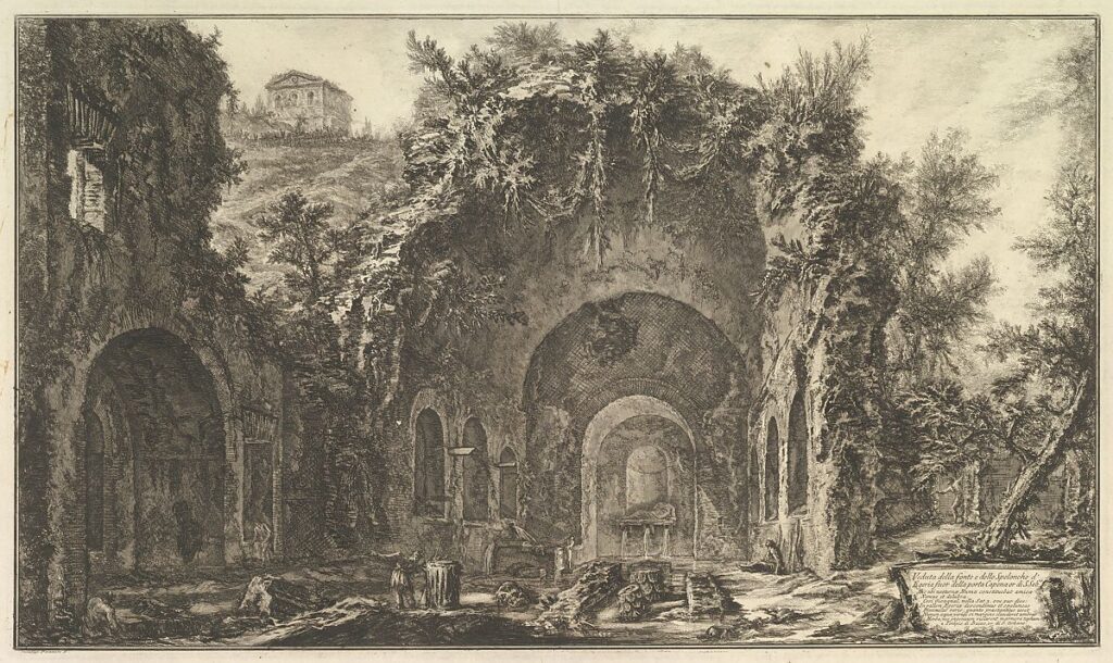 Ninfeo di Egeria al Parco della Caffarella. Disegno di Giovanni Battista Piranesi (Italian, Mogliano Veneto 1720–1778 Rome)