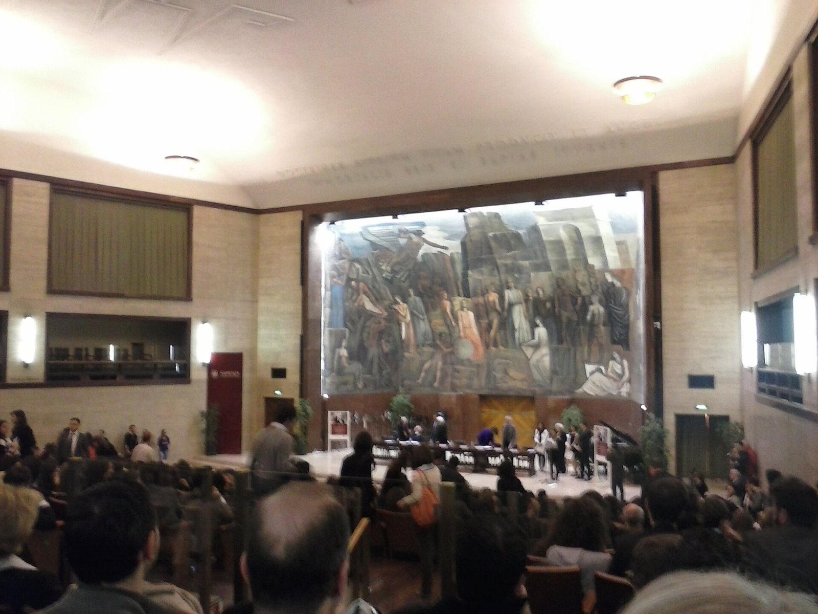 L'Aula Magna del Rettorato della Sapienza, sala del recital di Angela Hewitt