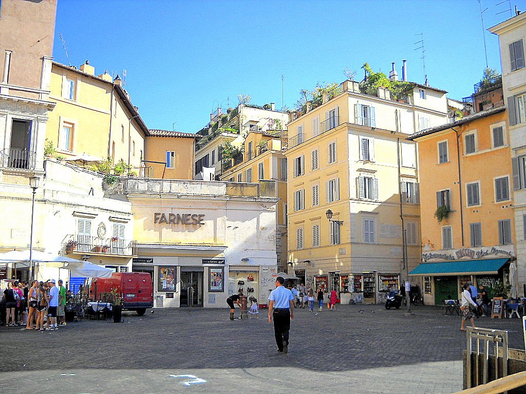 Cinema Farnese 2 Campo de' Fiori with the entrance of Cinema Farnese