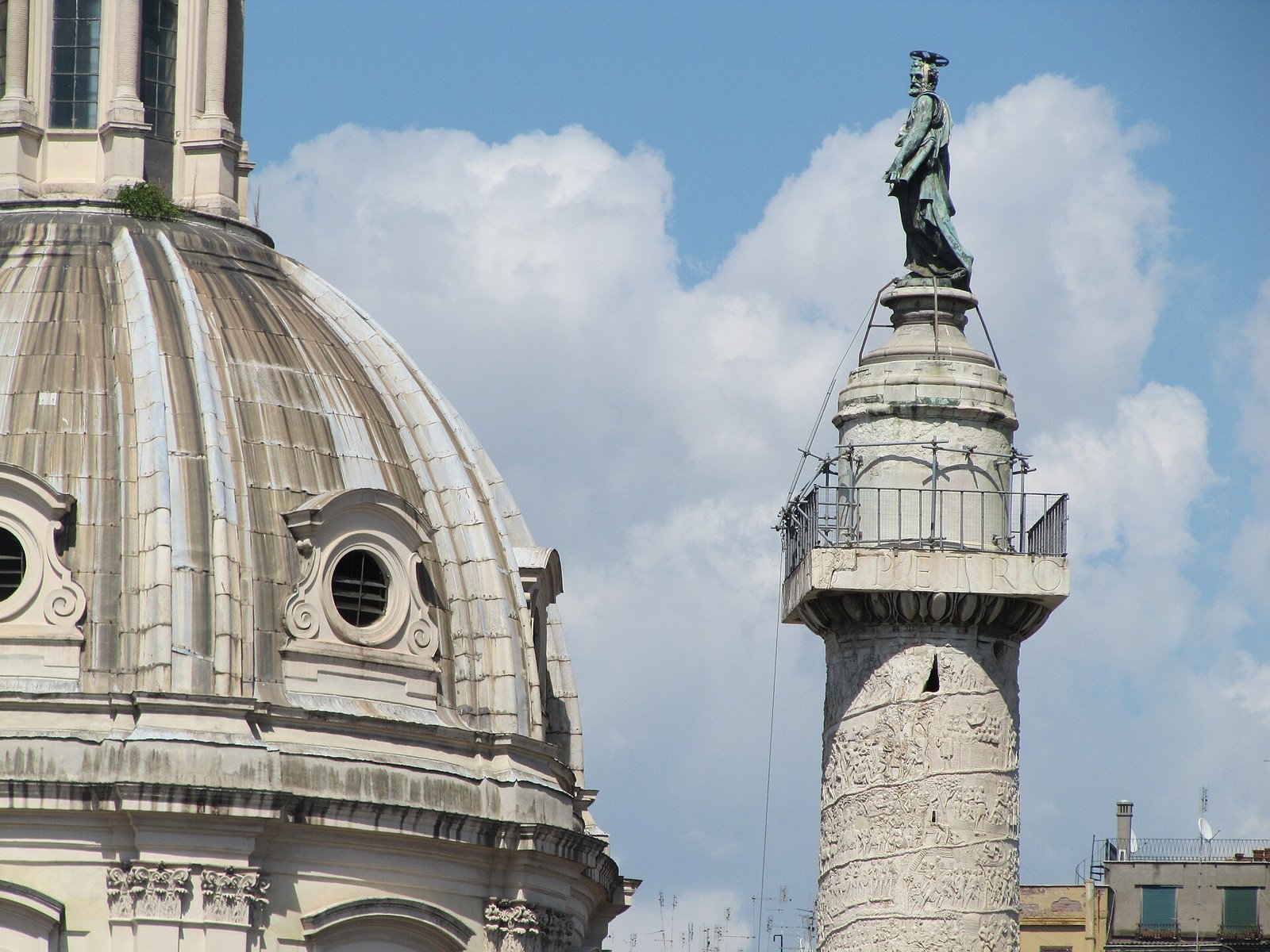 Trajan’s Column 3 Trajan's Column with the statue of Saint Peter