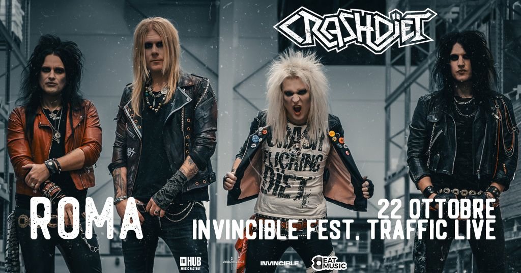 L'immagine ufficiale della data romana dei Crashdïet al Traffic Live
