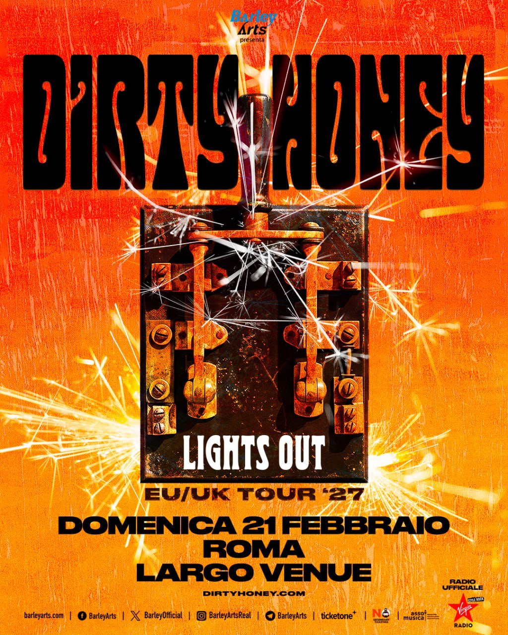 Dirty Honey, la locandina del concerto al Largo Venue di Roma