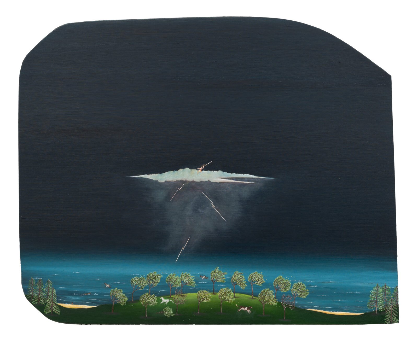 Eline Vansteenkiste, Frightened by Lightning, 2026, olio su tavola