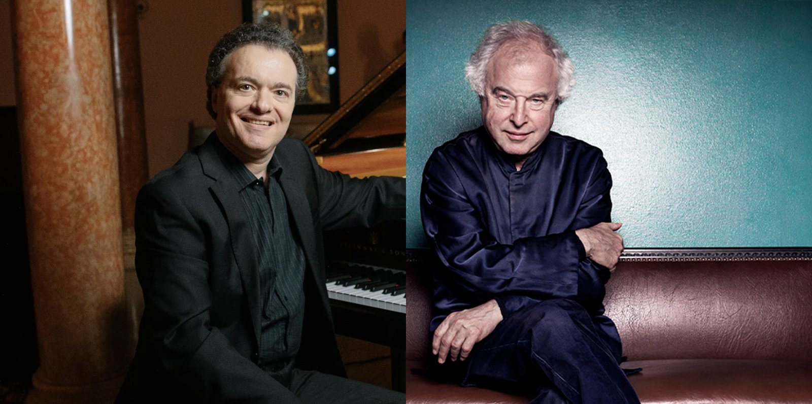 Evgeny Kissin e András Schiff, immagine ufficiale del concerto all'Accademia Nazionale di Santa Cecilia