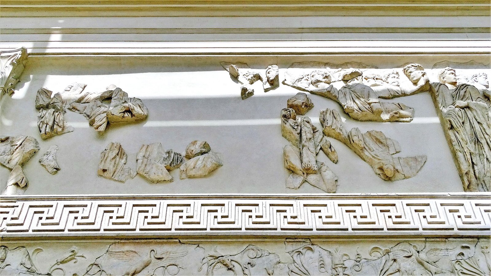 The frieze on the south side of the Ara Pacis with the procession
