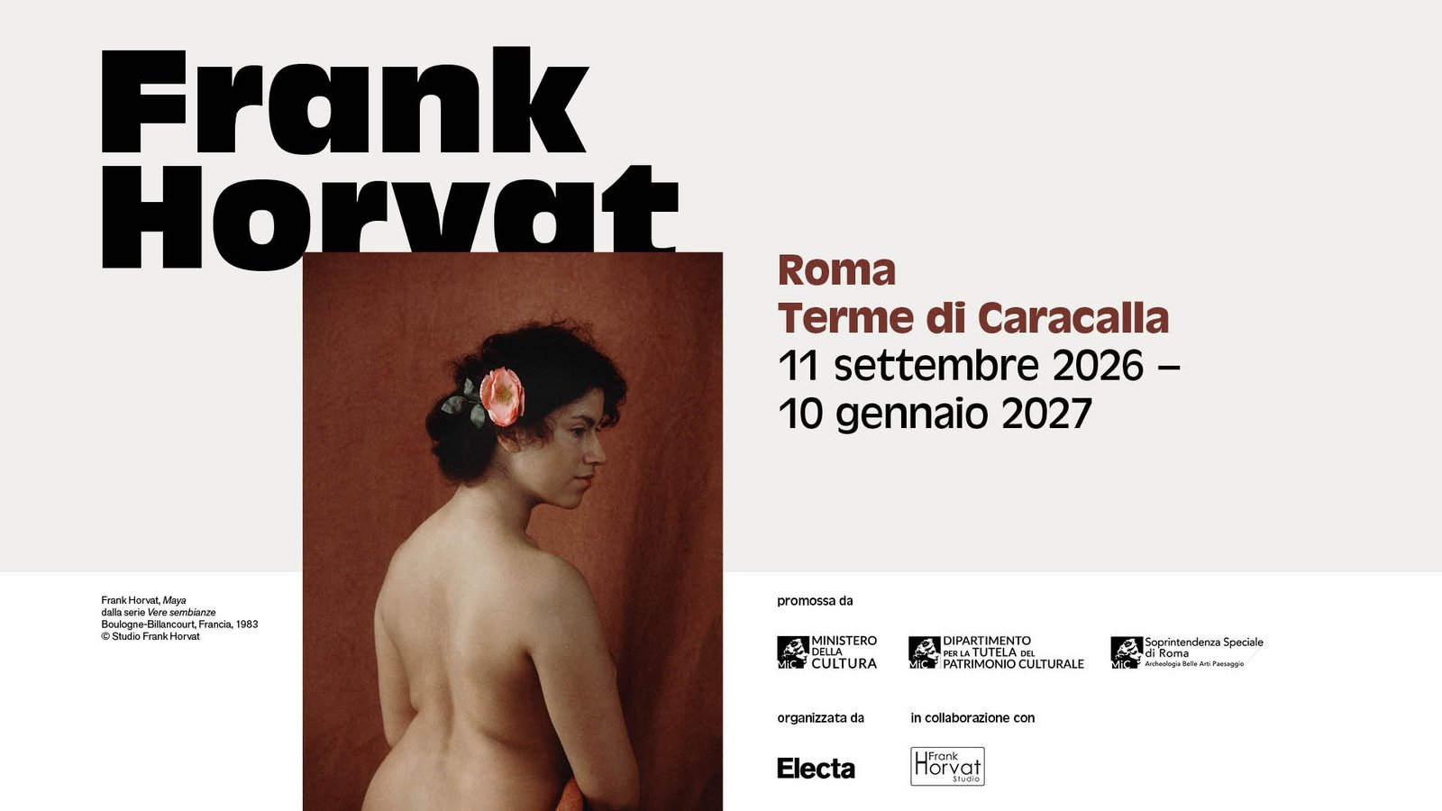 Frank Horvat at the Baths of Caracalla, until January 10, 2027 1 Il visual ufficiale della mostra Frank Horvat alle Terme di Caracalla