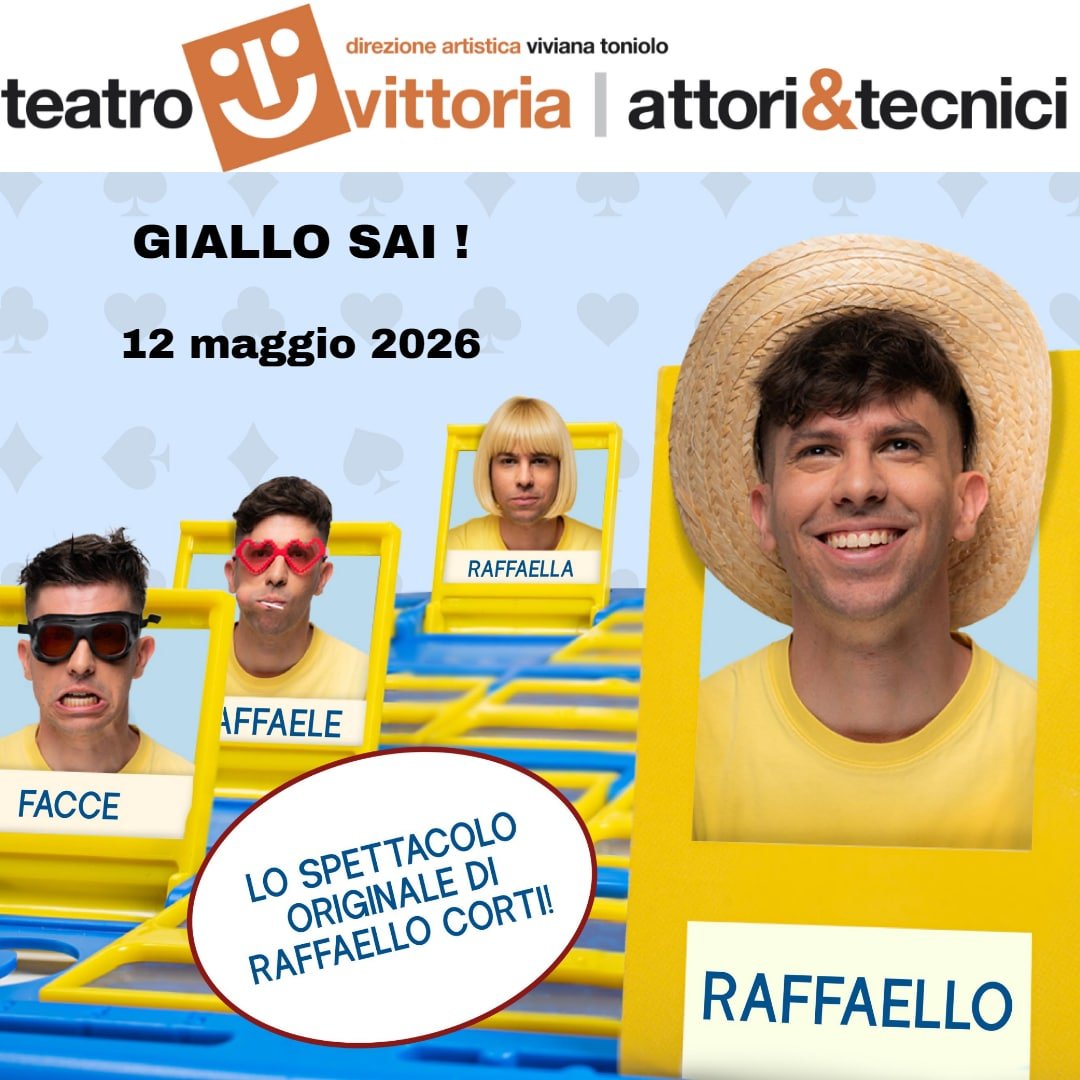 Raffaello Corti, in arte Faccestamagia, nella locandina di Giallo sai! al Teatro Vittoria