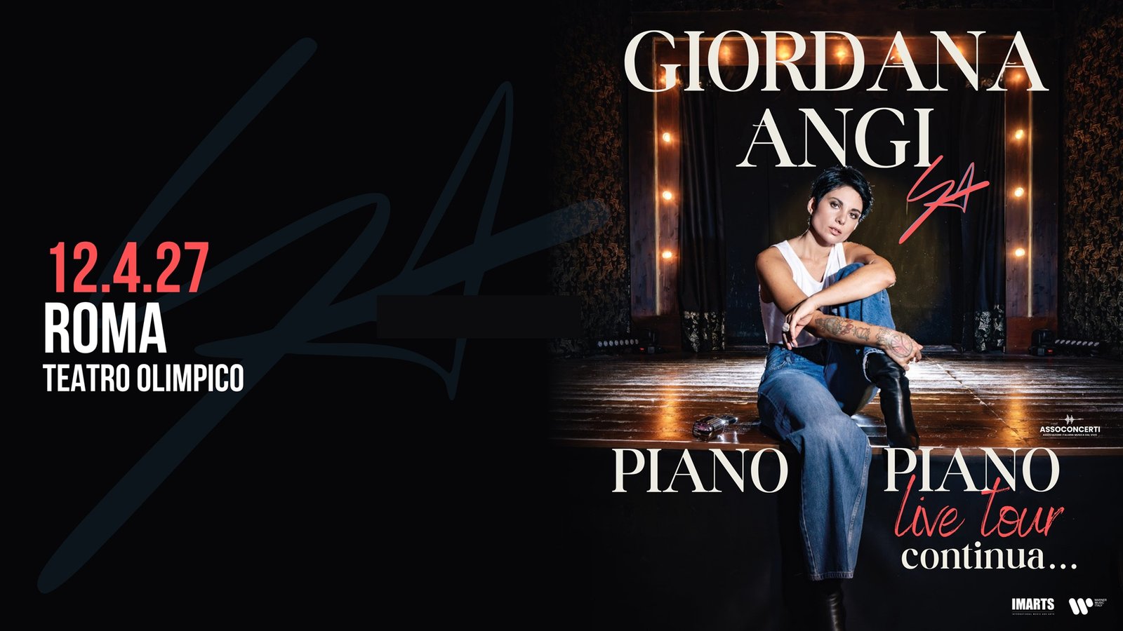 Giordana Angi, Piano Piano Live Tour, locandina della data romana