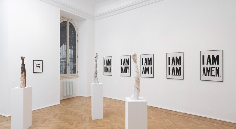 Veduta della mostra di Hank Willis Thomas e Man Ray a Galleria Continua Roma