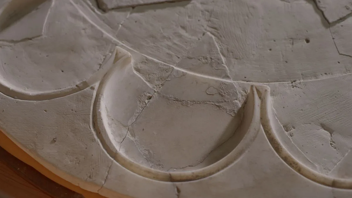 Mensa cristiana dalla basilica di Pianabella, esposta nella mostra