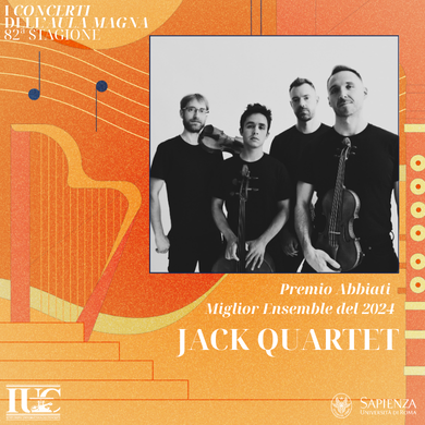 Il JACK Quartet, 21 novembre 2026 all'Aula Magna della Sapienza