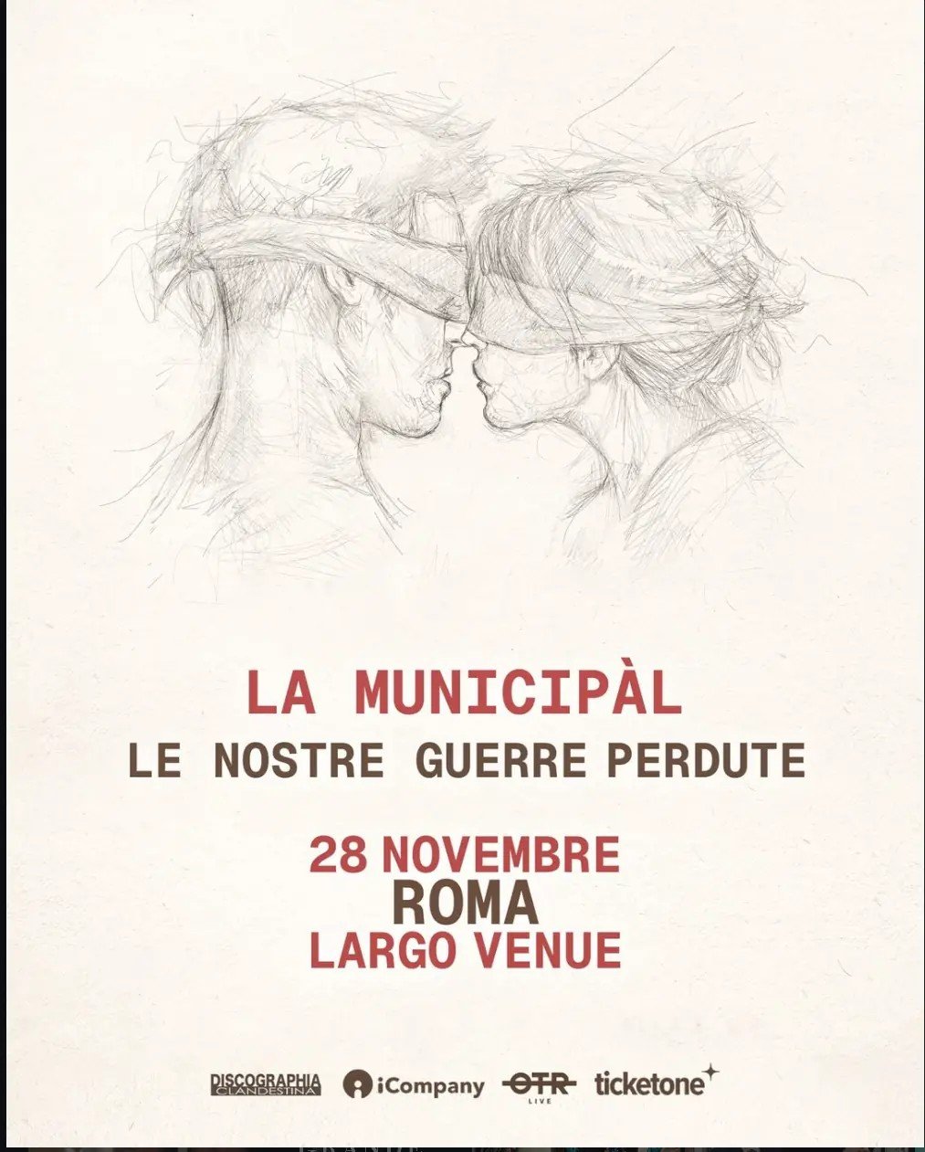 L'artwork ufficiale del concerto della Municipàl al Largo Venue