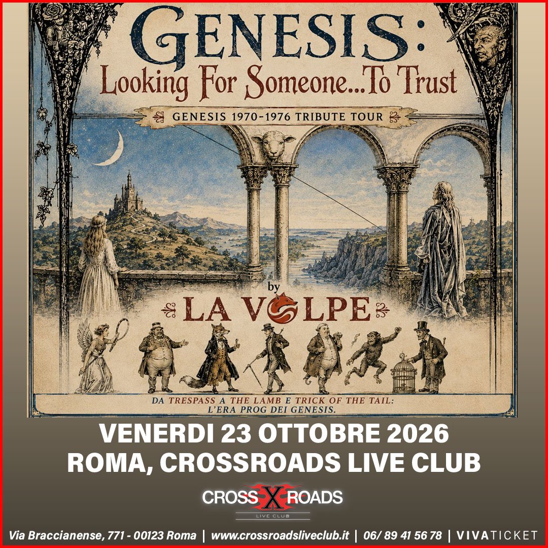 La locandina del concerto de La Volpe plays Genesis al CrossRoads Live Club