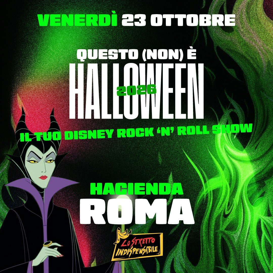 La locandina ufficiale del Disney Rock'n'Roll Show dello Stretto Indispensabile all'Hacienda Roma