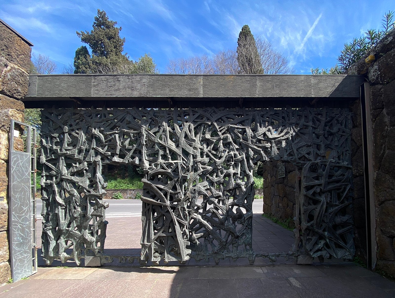 Entrance of the Mausoleum of the Fosse Ardeatine in Rome