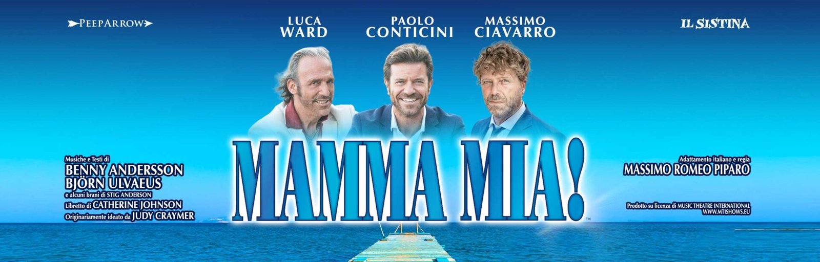 Il key visual di Mamma Mia! il musical al Teatro Sistina 2026