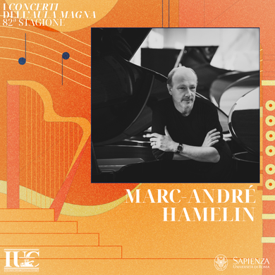 La locandina IUC del recital di Marc-André Hamelin del 23 gennaio 2027