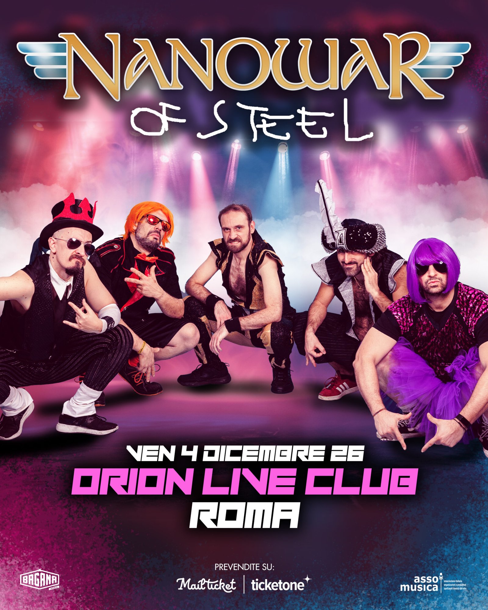 L'immagine ufficiale del concerto dei Nanowar of Steel all'Orion Live Club