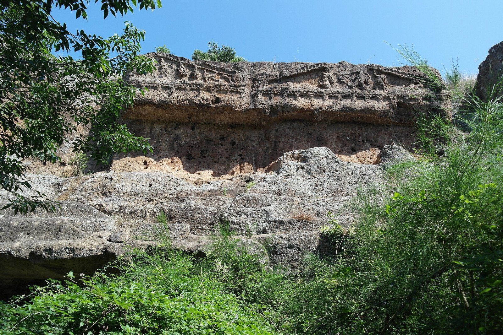 Norchia 3 Doric tombs of the rock-cut necropolis of Norchia