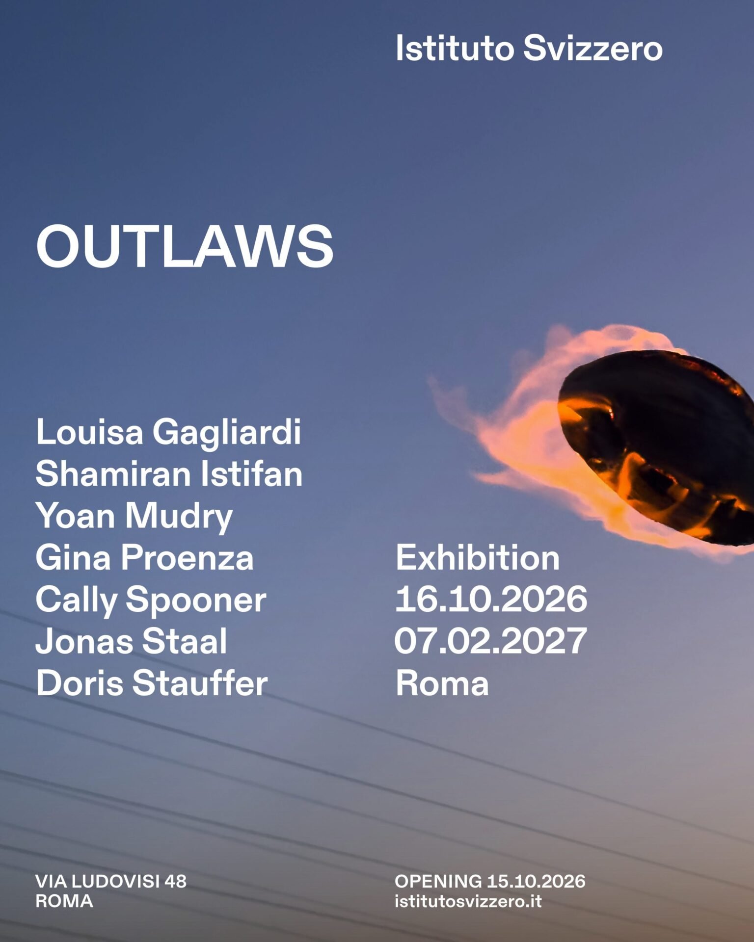 Key visual della mostra Outlaws all'Istituto Svizzero di Roma