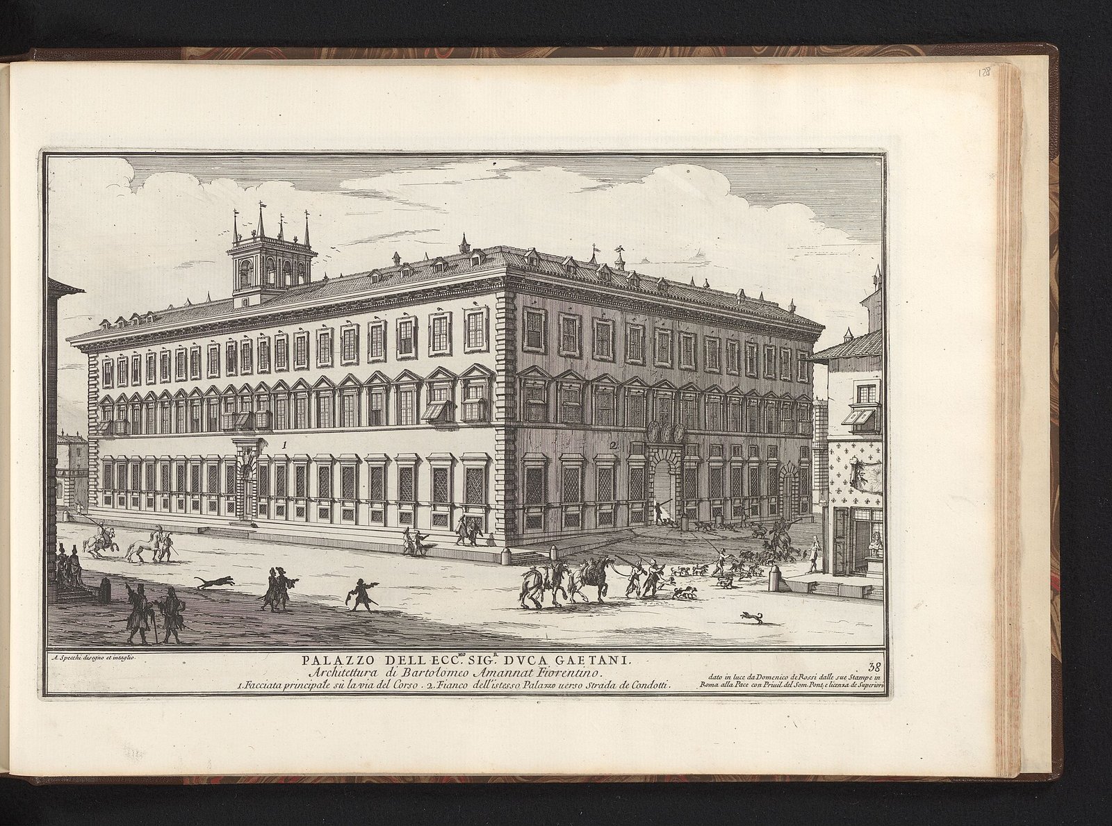 Palazzo Ruspoli 2 Palazzo Ruspoli on the Corso in a period print view