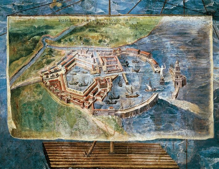 Fresco of the port of Trajan in the Gallery of Maps