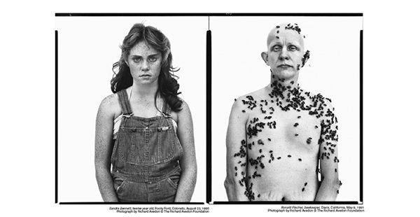 Richard Avedon at Palazzo delle Esposizioni, October 9, 2026 to January 31, 2027 1 Il key visual della mostra: Sandra Bennett, Rocky Ford, Colorado, 1980, e Ronald Fischer, apicoltore, Davis, California, 1981.