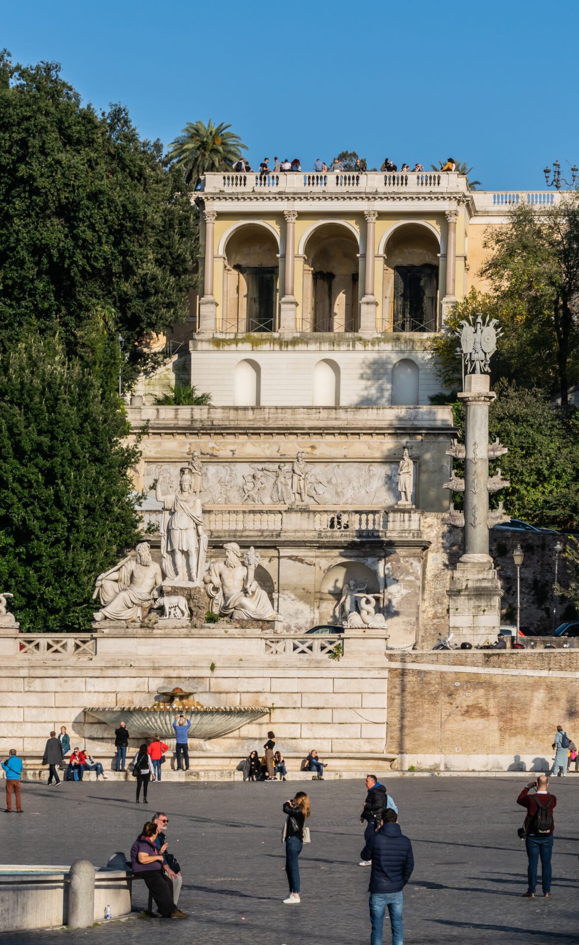 La terrazza del Pincio sopra piazza del Popolo