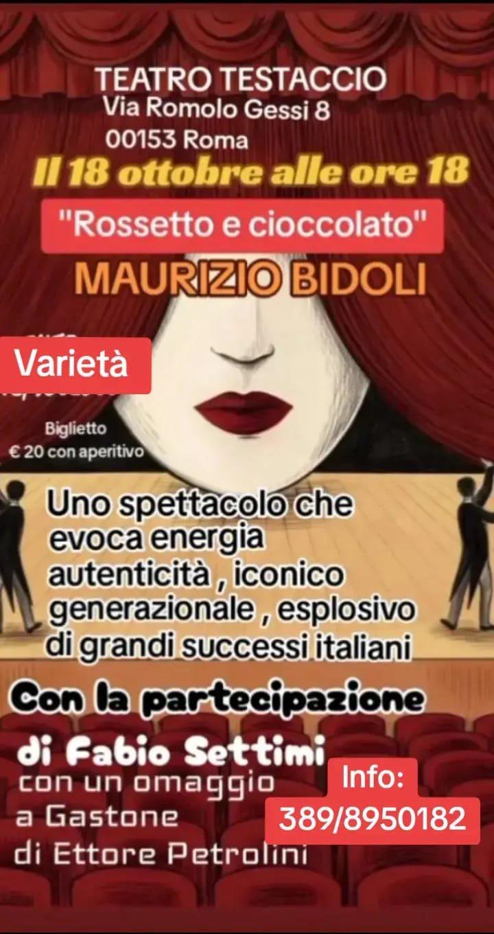 Maurizio Bidoli in Rossetto e Cioccolato al Teatro Testaccio