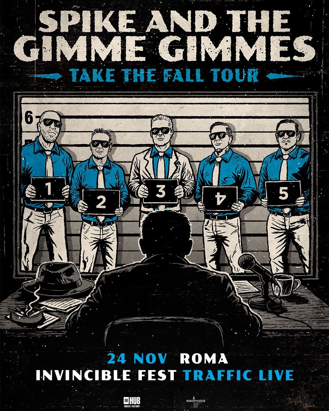 La locandina del concerto romano di Spike and the Gimme Gimmes