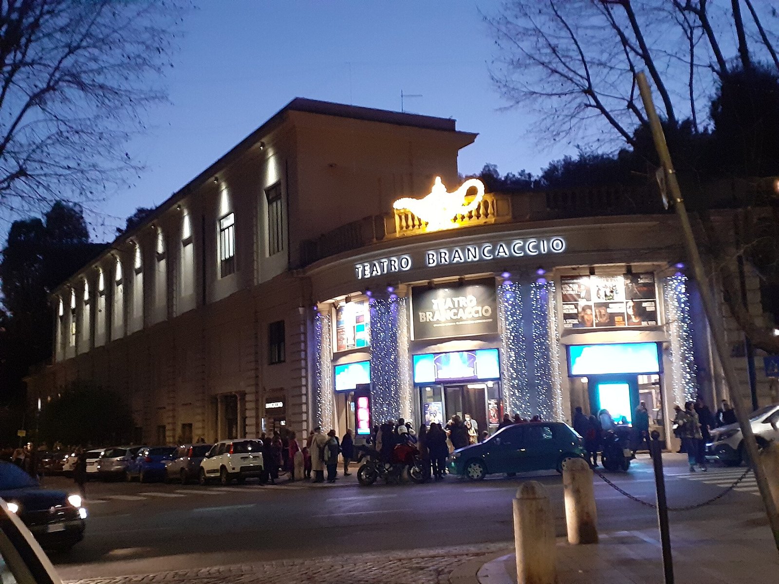 La facciata del Teatro Brancaccio su via Merulana a Roma