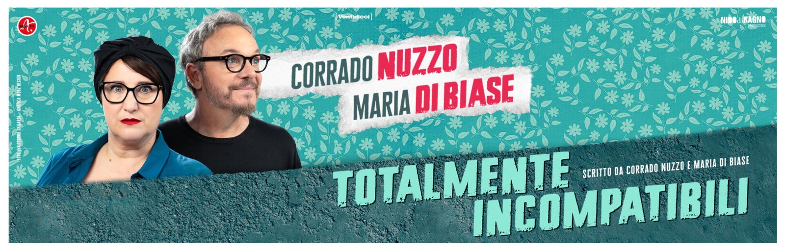 Corrado Nuzzo e Maria Di Biase, key visual di Totalmente incompatibili