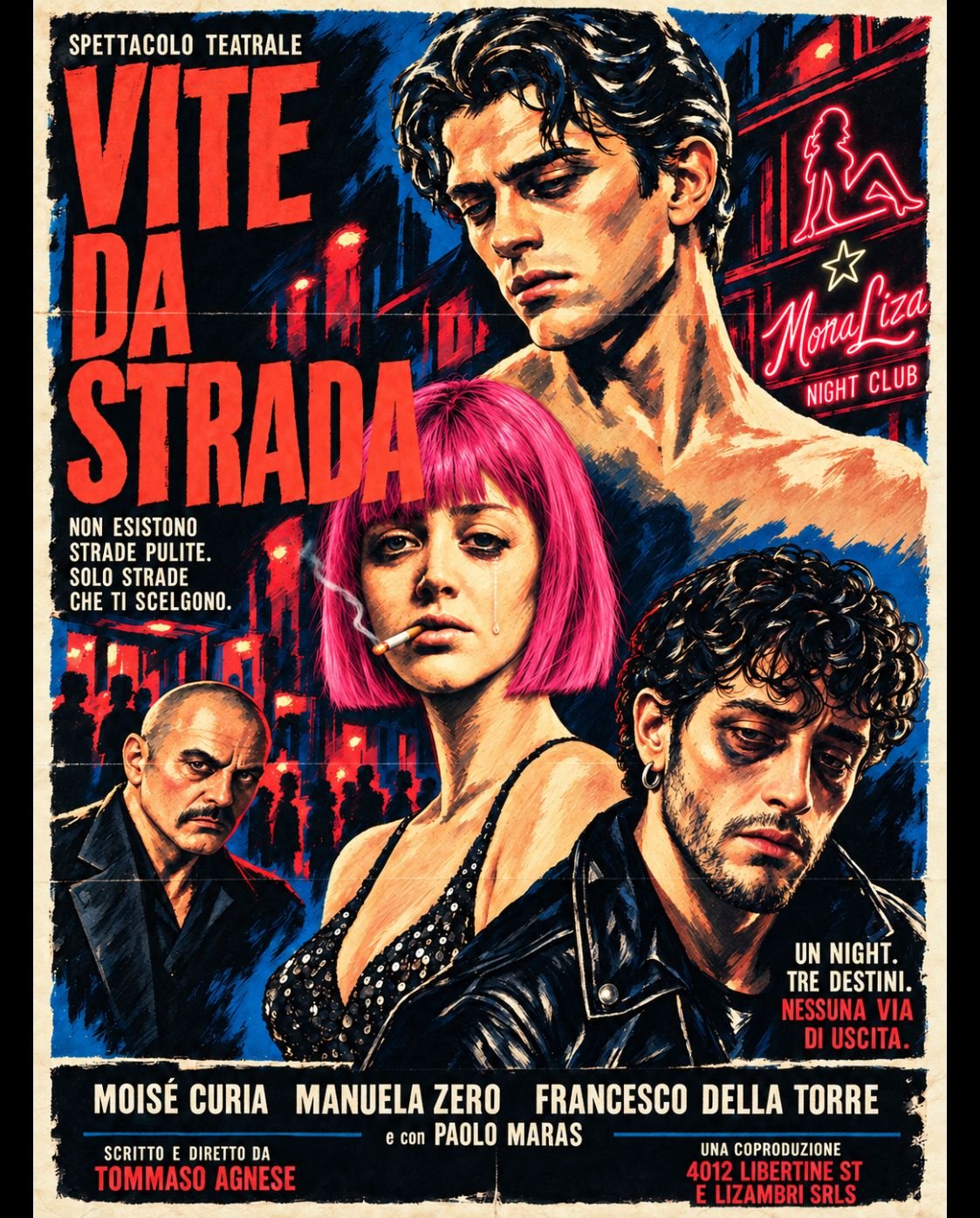 La locandina di Vite da strada al Teatro Belli