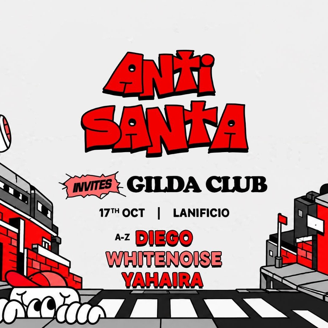 Locandina della serata Anti Santa Club invites Gilda Club al Lanificio di Roma, 17 ottobre 2026