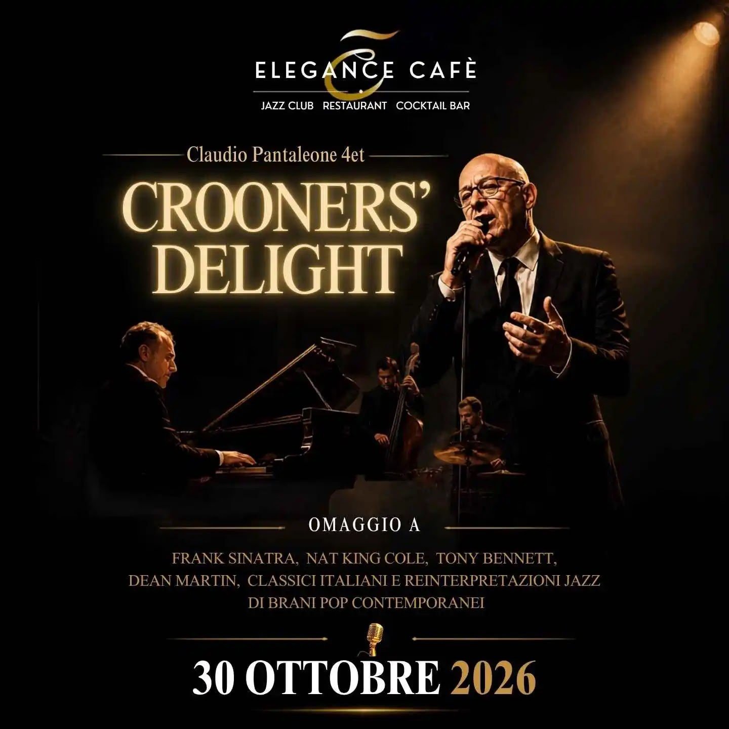 Locandina del Crooners' Delight Quartet all'Elegance Cafè Jazz Club, 30 ottobre 2026