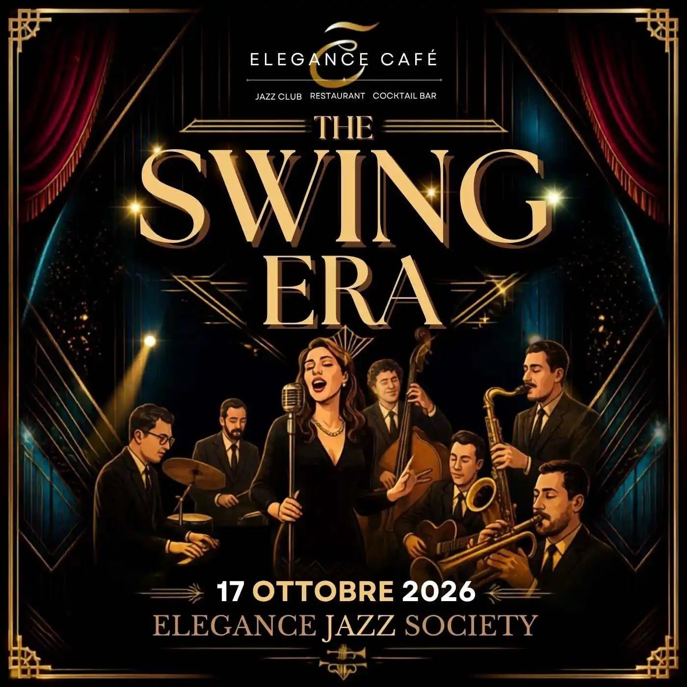 Locandina di The Swing Era con l'Elegance Jazz Society all'Elegance Cafè Jazz Club, 17 ottobre 2026