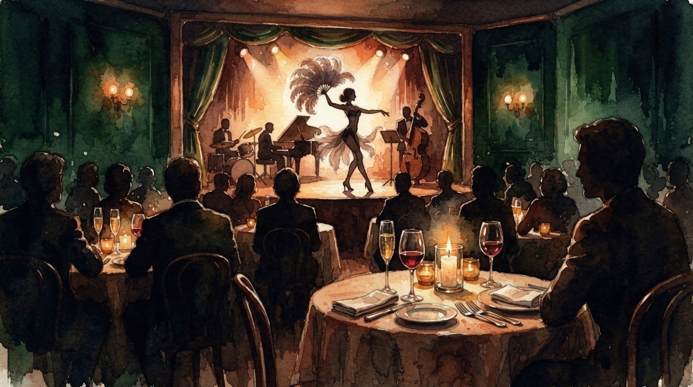 Illustrazione generata con intelligenza artificiale: non è una fotografia di Ellington Club né dell'evento.