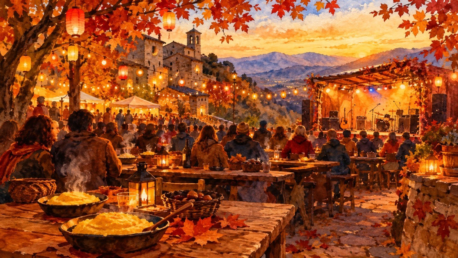 Illustrazione: Festa d'Autunno a Vacone
