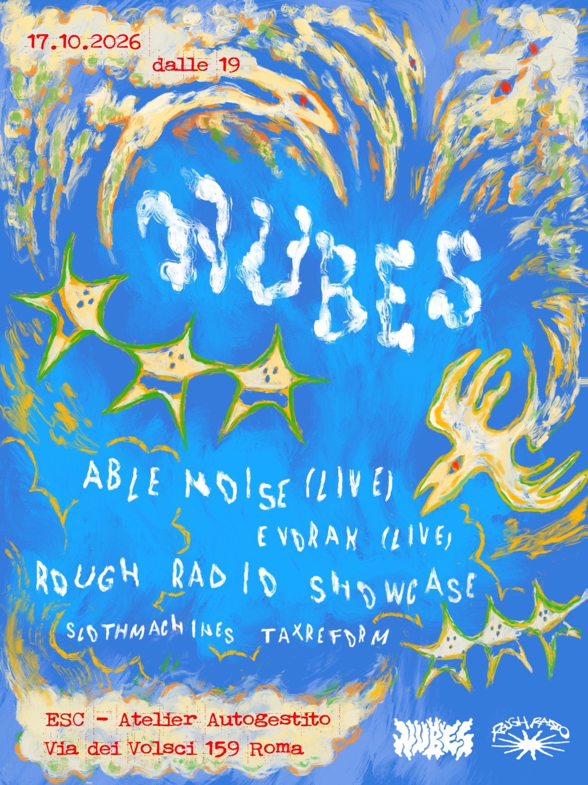 Grafica di NUBES con Able Noise all'Esc Atelier Autogestito, di 4am.meow