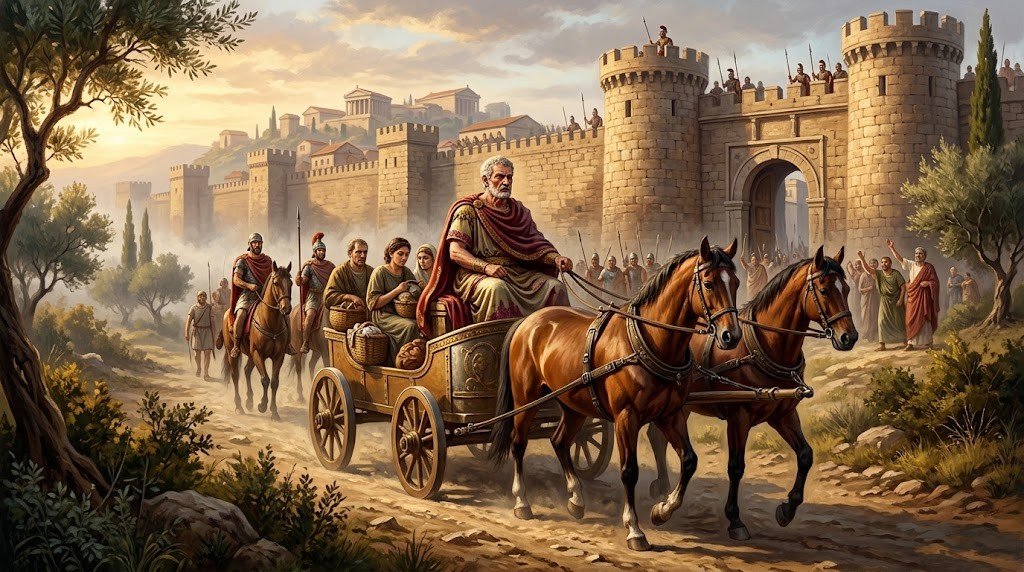Regifugium, February 24: the “flight of the king” in the Roman calendar 2 Tarquin the Proud leaves Rome on a cart, following the legend of his exile