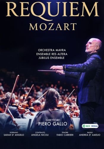 Locandina ufficiale del Requiem di Mozart con Orchestra Mavra diretta da Piero Gallo al Teatro Ghione