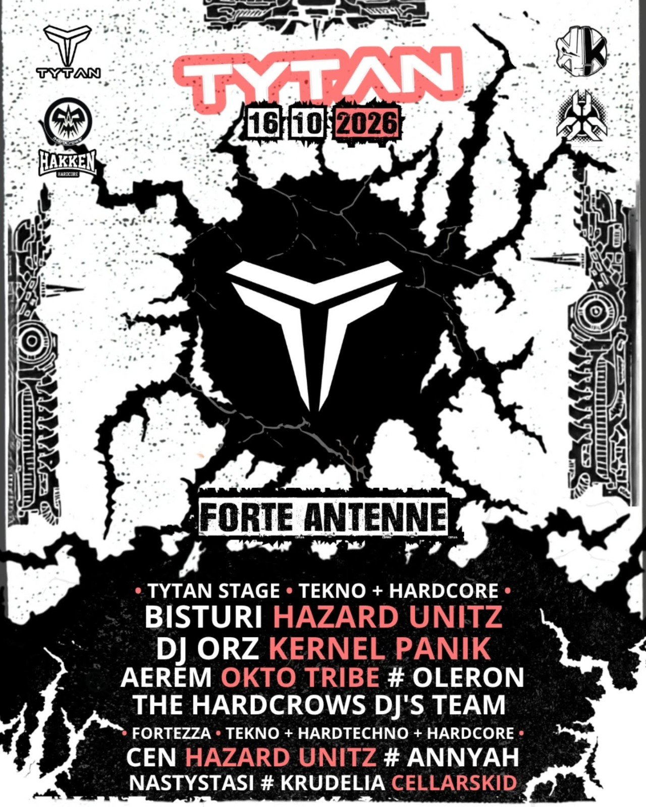 Locandina del closing di Tytan al Forte Antenne, dal post Instagram del promoter